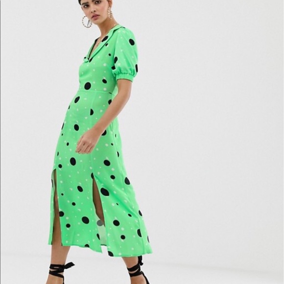 Vintage inspired midi tea dress in spot print - Picture 7 of 8